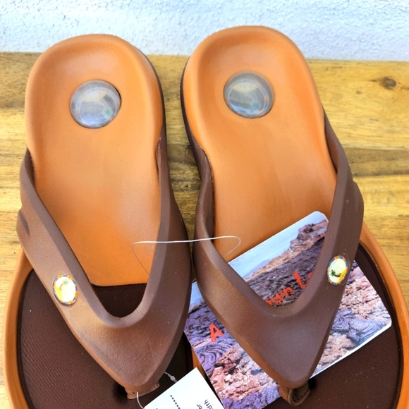 Hawaiian Jellys Ultra Comfort A'a Brown Lava Unisex  Men's 8 - Picture 7 of 16